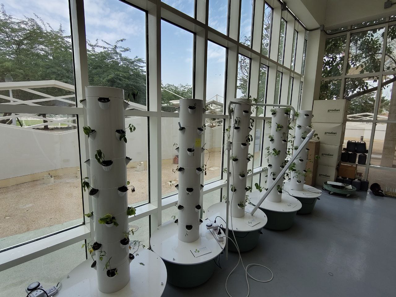 Tower hydroponic farm for private school