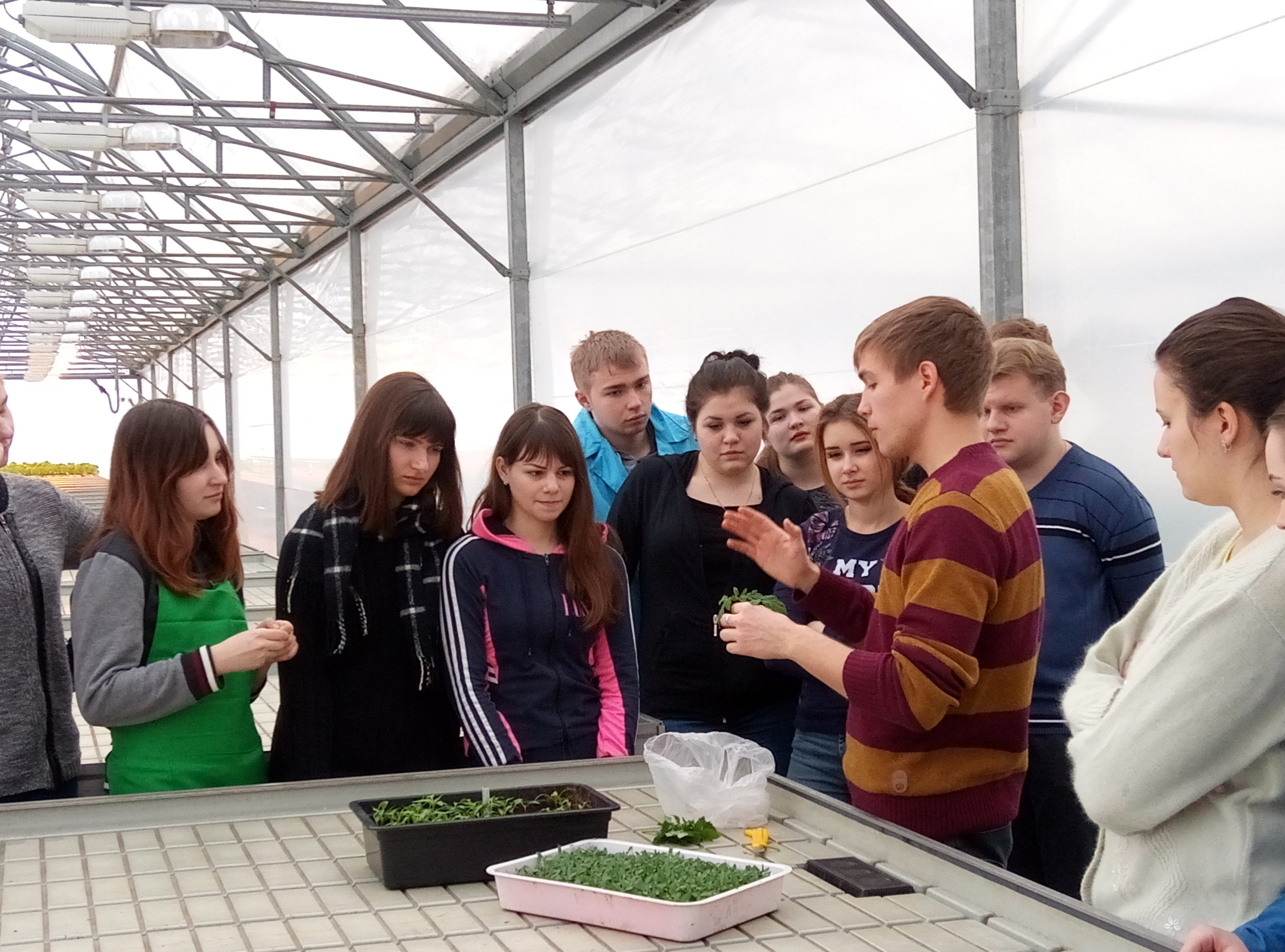 Educational farm session with students